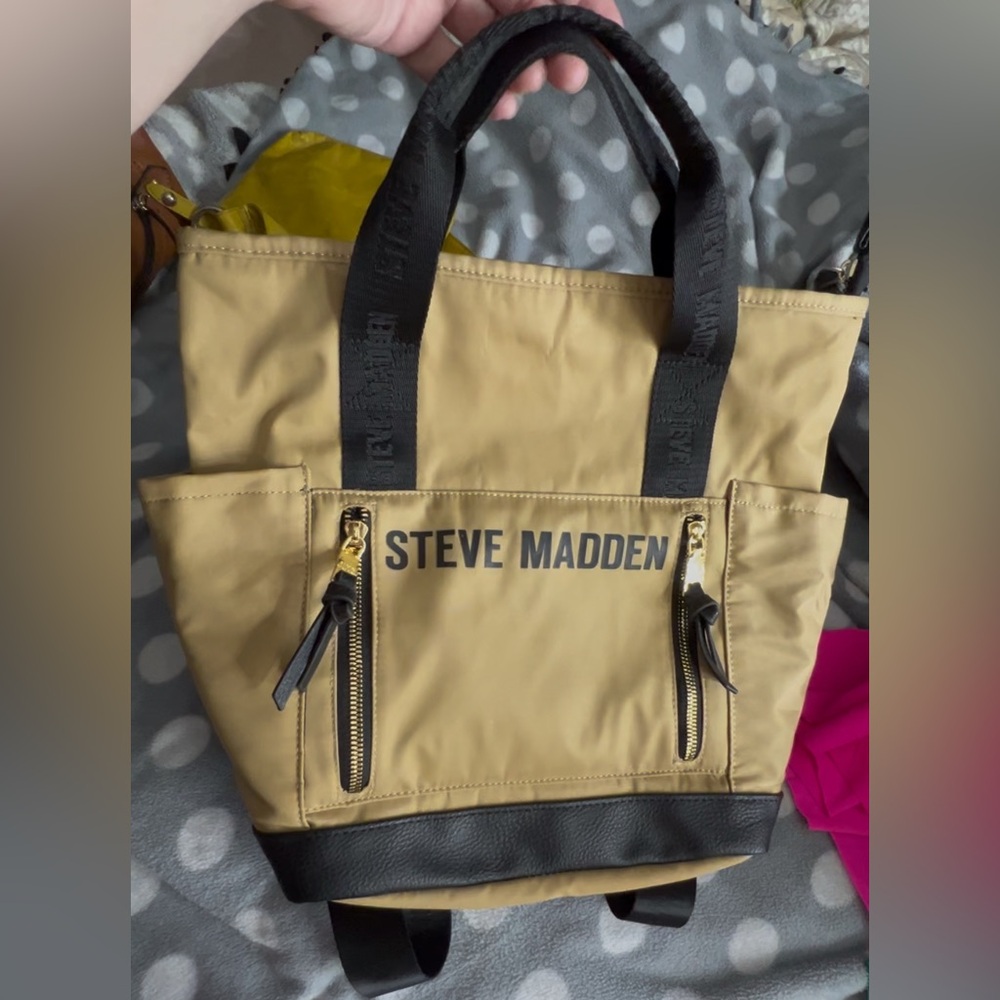 Steve Madden Tan and Black Backpack purse
